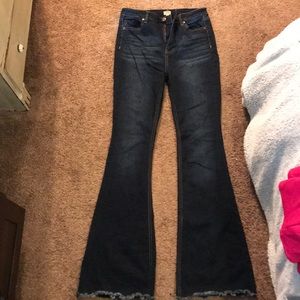 Dark-wash flare  jeans